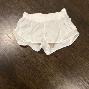White Lululemon shorts 2.5 inches.